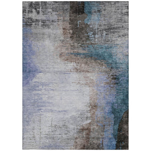 HomeRoots 5' X 8' Abstract Washable Area Rug in Brown, Lavender & Taupe - Stylish, Durable, Indoor/Outdoor Use! 629992