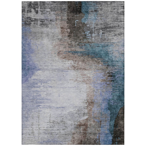 HomeRoots 5' X 8' Abstract Washable Area Rug in Brown, Lavender & Taupe - Stylish, Durable, Indoor/Outdoor Use! 629992