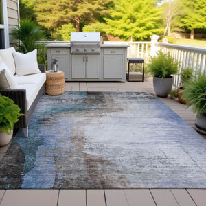 HomeRoots 5' X 8' Abstract Washable Area Rug in Brown, Lavender & Taupe - Stylish, Durable, Indoor/Outdoor Use! 629992