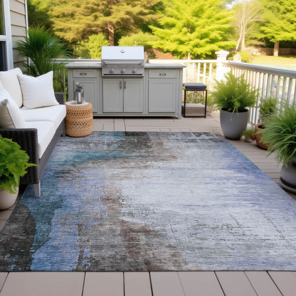 HomeRoots 5' X 8' Abstract Washable Area Rug in Brown, Lavender & Taupe - Stylish, Durable, Indoor/Outdoor Use! 629992