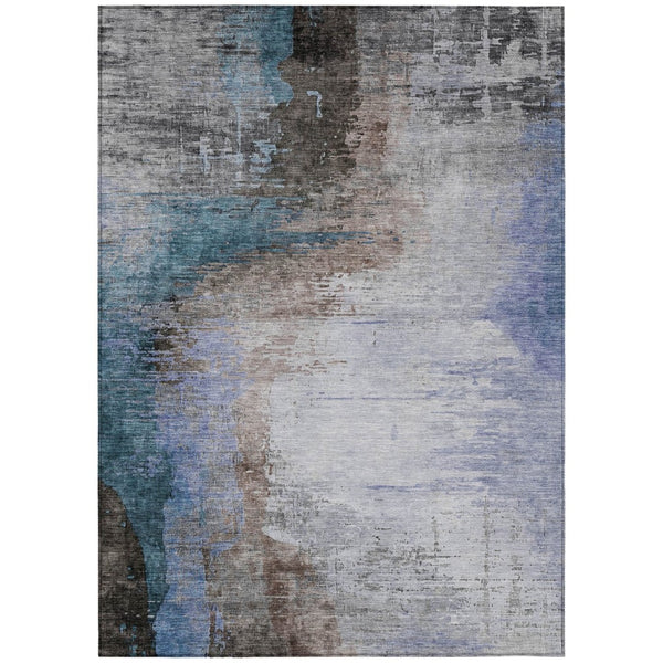 HomeRoots 5' X 8' Abstract Washable Area Rug in Brown, Lavender & Taupe - Stylish, Durable, Indoor/Outdoor Use! 629992
