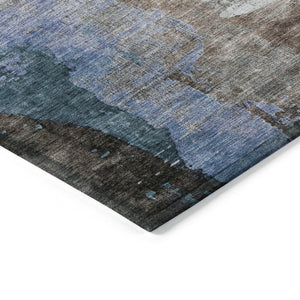 HomeRoots 8' Round Abstract Area Rug in Brown, Lavender & Taupe - Durable, Washable & Stylish for Indoor/Outdoor Use 629993