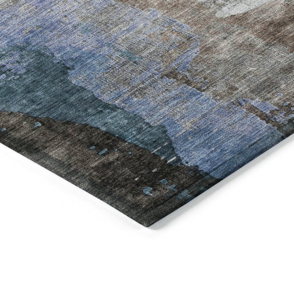 HomeRoots 8' Round Abstract Area Rug in Brown, Lavender & Taupe - Durable, Washable & Stylish for Indoor/Outdoor Use 629993