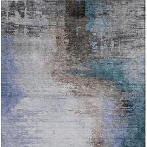 HomeRoots 8' X 10' Abstract Washable Area Rug in Brown, Lavender & Taupe - Stylish, Durable, Indoor/Outdoor Design 629994