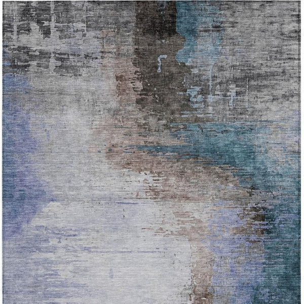 HomeRoots 8' X 10' Abstract Washable Area Rug in Brown, Lavender & Taupe - Stylish, Durable, Indoor/Outdoor Design 629994