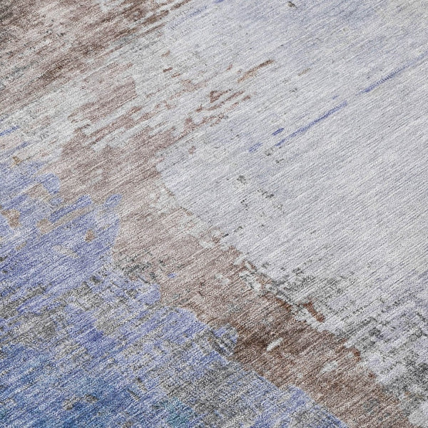 HomeRoots 8' X 10' Abstract Washable Area Rug in Brown, Lavender & Taupe - Stylish, Durable, Indoor/Outdoor Design 629994