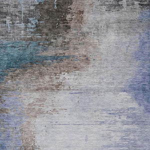 HomeRoots 9' X 12' Abstract Brown, Lavender & Taupe Washable Rug – Stylish Indoor/Outdoor Area Essential! 629995