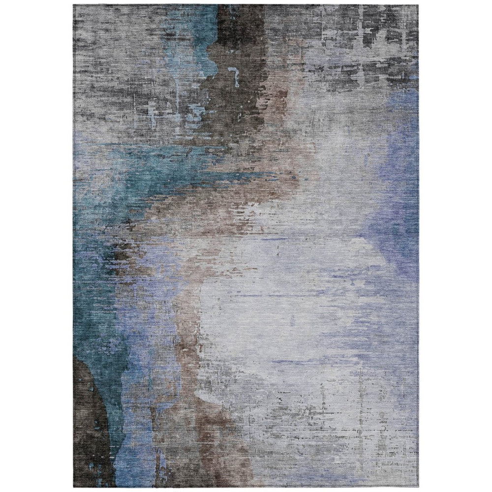 HomeRoots 9' X 12' Abstract Brown, Lavender & Taupe Washable Rug – Stylish Indoor/Outdoor Area Essential! 629995