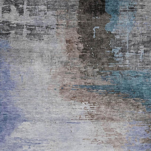HomeRoots 10' X 14' Stylish Brown Lavender Taupe Abstract Washable Area Rug for Indoor & Outdoor Spaces 629996