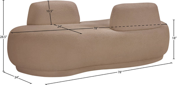 Meridian Furniture Argyle Reversible Chaise Lounge Sofa with Plush Upholstery for Modern Living Room Comfort Beige Faux Shearling Teddy Fabric 629Beige-Chaise
