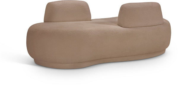 Meridian Furniture Argyle Reversible Chaise Lounge Sofa with Plush Upholstery for Modern Living Room Comfort Beige Faux Shearling Teddy Fabric 629Beige-Chaise