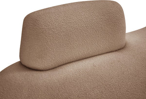 Meridian Furniture Argyle Reversible Chaise Lounge Sofa with Plush Upholstery for Modern Living Room Comfort Beige Faux Shearling Teddy Fabric 629Beige-Chaise