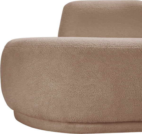 Meridian Furniture Argyle Reversible Chaise Lounge Sofa with Plush Upholstery for Modern Living Room Comfort Beige Faux Shearling Teddy Fabric 629Beige-Chaise