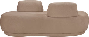 Meridian Furniture Argyle Reversible Chaise Lounge Sofa with Plush Upholstery for Modern Living Room Comfort Beige Faux Shearling Teddy Fabric 629Beige-Chaise