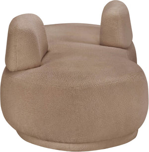 Meridian Furniture Argyle Reversible Chaise Lounge Sofa with Plush Upholstery for Modern Living Room Comfort Beige Faux Shearling Teddy Fabric 629Beige-Chaise