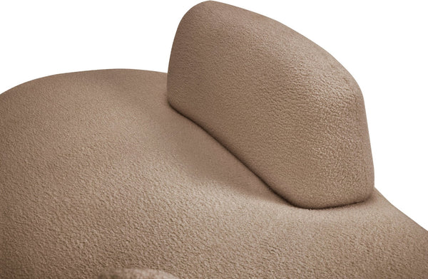 Meridian Furniture Argyle Reversible Chaise Lounge Sofa with Plush Upholstery for Modern Living Room Comfort Beige Faux Shearling Teddy Fabric 629Beige-Chaise