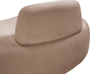 Meridian Furniture Argyle Reversible Chaise Lounge Sofa with Plush Upholstery for Modern Living Room Comfort Beige Faux Shearling Teddy Fabric 629Beige-Chaise