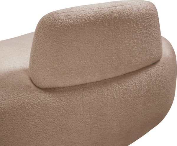 Meridian Furniture Argyle Reversible Chaise Lounge Sofa with Plush Upholstery for Modern Living Room Comfort Beige Faux Shearling Teddy Fabric 629Beige-Chaise