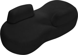 Meridian Furniture Argyle Reversible Chaise Lounge Sofa with Plush Upholstery for Modern Living Room Comfort Black Faux Shearling Teddy Fabric 629Black-Chaise