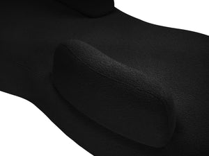 Meridian Furniture Argyle Reversible Chaise Lounge Sofa with Plush Upholstery for Modern Living Room Comfort Black Faux Shearling Teddy Fabric 629Black-Chaise
