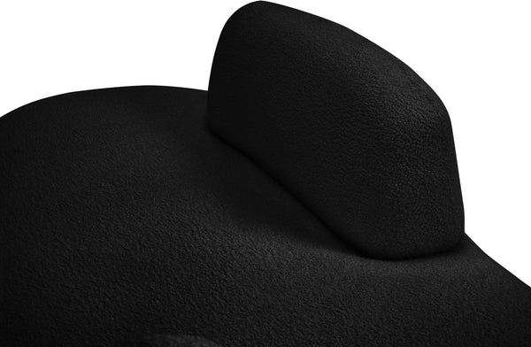 Meridian Furniture Argyle Reversible Chaise Lounge Sofa with Plush Upholstery for Modern Living Room Comfort Black Faux Shearling Teddy Fabric 629Black-Chaise