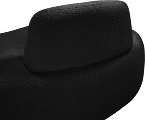 Meridian Furniture Argyle Reversible Chaise Lounge Sofa with Plush Upholstery for Modern Living Room Comfort Black Faux Shearling Teddy Fabric 629Black-Chaise
