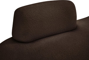 Meridian Furniture Argyle Reversible Chaise Lounge Sofa with Plush Upholstery for Modern Living Room Comfort Brown Faux Shearling Teddy Fabric 629Brown-Chaise