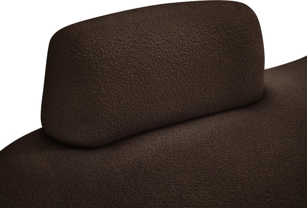 Meridian Furniture Argyle Reversible Chaise Lounge Sofa with Plush Upholstery for Modern Living Room Comfort Brown Faux Shearling Teddy Fabric 629Brown-Chaise