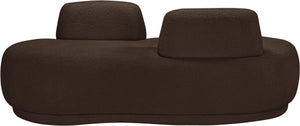 Meridian Furniture Argyle Reversible Chaise Lounge Sofa with Plush Upholstery for Modern Living Room Comfort Brown Faux Shearling Teddy Fabric 629Brown-Chaise