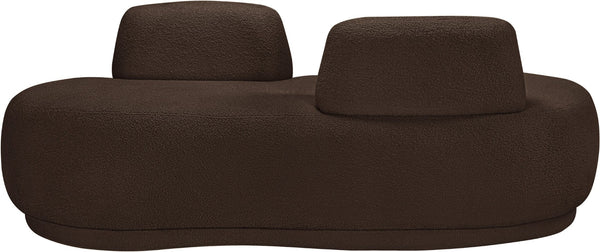 Meridian Furniture Argyle Reversible Chaise Lounge Sofa with Plush Upholstery for Modern Living Room Comfort Brown Faux Shearling Teddy Fabric 629Brown-Chaise
