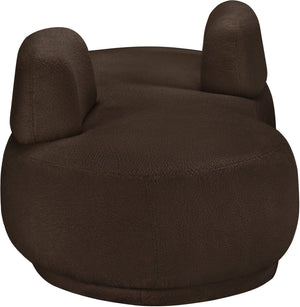 Meridian Furniture Argyle Reversible Chaise Lounge Sofa with Plush Upholstery for Modern Living Room Comfort Brown Faux Shearling Teddy Fabric 629Brown-Chaise