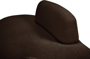 Meridian Furniture Argyle Reversible Chaise Lounge Sofa with Plush Upholstery for Modern Living Room Comfort Brown Faux Shearling Teddy Fabric 629Brown-Chaise