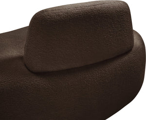 Meridian Furniture Argyle Reversible Chaise Lounge Sofa with Plush Upholstery for Modern Living Room Comfort Brown Faux Shearling Teddy Fabric 629Brown-Chaise