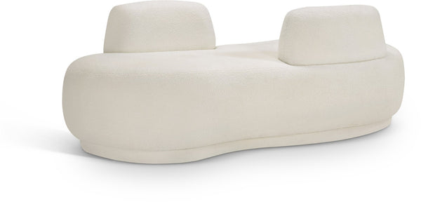 Meridian Furniture Argyle Reversible Chaise Lounge Sofa with Plush Upholstery for Modern Living Room Comfort Cream Faux Shearling Teddy Fabric 629Cream-Chaise
