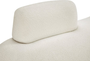 Meridian Furniture Argyle Reversible Chaise Lounge Sofa with Plush Upholstery for Modern Living Room Comfort Cream Faux Shearling Teddy Fabric 629Cream-Chaise