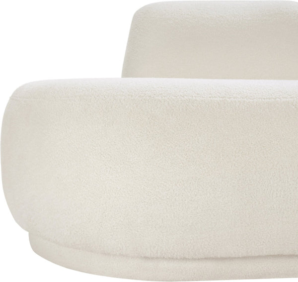 Meridian Furniture Argyle Reversible Chaise Lounge Sofa with Plush Upholstery for Modern Living Room Comfort Cream Faux Shearling Teddy Fabric 629Cream-Chaise