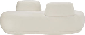 Meridian Furniture Argyle Reversible Chaise Lounge Sofa with Plush Upholstery for Modern Living Room Comfort Cream Faux Shearling Teddy Fabric 629Cream-Chaise