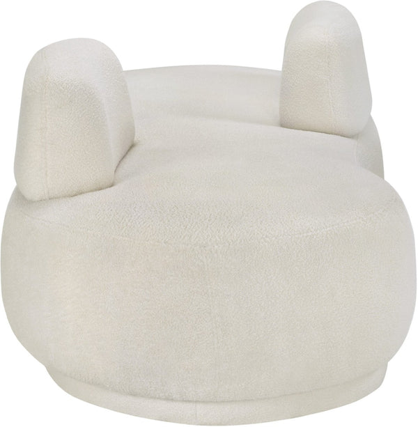 Meridian Furniture Argyle Reversible Chaise Lounge Sofa with Plush Upholstery for Modern Living Room Comfort Cream Faux Shearling Teddy Fabric 629Cream-Chaise