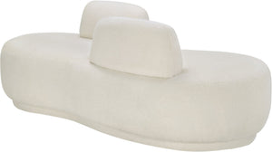 Meridian Furniture Argyle Reversible Chaise Lounge Sofa with Plush Upholstery for Modern Living Room Comfort Cream Faux Shearling Teddy Fabric 629Cream-Chaise