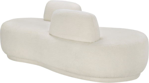 Meridian Furniture Argyle Reversible Chaise Lounge Sofa with Plush Upholstery for Modern Living Room Comfort Cream Faux Shearling Teddy Fabric 629Cream-Chaise
