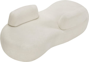 Meridian Furniture Argyle Reversible Chaise Lounge Sofa with Plush Upholstery for Modern Living Room Comfort Cream Faux Shearling Teddy Fabric 629Cream-Chaise