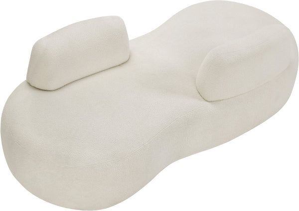 Meridian Furniture Argyle Reversible Chaise Lounge Sofa with Plush Upholstery for Modern Living Room Comfort Cream Faux Shearling Teddy Fabric 629Cream-Chaise