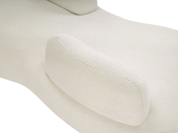 Meridian Furniture Argyle Reversible Chaise Lounge Sofa with Plush Upholstery for Modern Living Room Comfort Cream Faux Shearling Teddy Fabric 629Cream-Chaise
