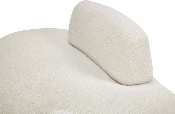 Meridian Furniture Argyle Reversible Chaise Lounge Sofa with Plush Upholstery for Modern Living Room Comfort Cream Faux Shearling Teddy Fabric 629Cream-Chaise
