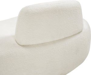 Meridian Furniture Argyle Reversible Chaise Lounge Sofa with Plush Upholstery for Modern Living Room Comfort Cream Faux Shearling Teddy Fabric 629Cream-Chaise