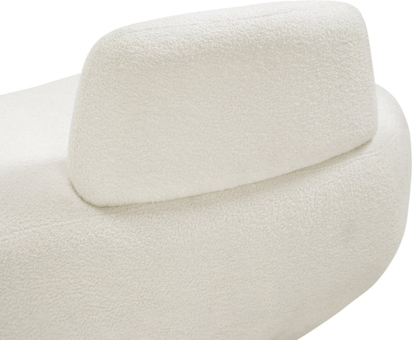Meridian Furniture Argyle Reversible Chaise Lounge Sofa with Plush Upholstery for Modern Living Room Comfort Cream Faux Shearling Teddy Fabric 629Cream-Chaise