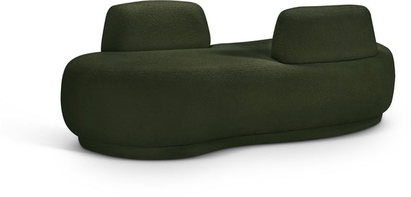Meridian Furniture Argyle Reversible Chaise Lounge Sofa with Plush Upholstery for Modern Living Room Comfort Green Faux Shearling Teddy Fabric 629Green-Chaise