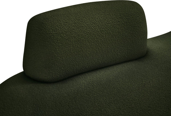 Meridian Furniture Argyle Reversible Chaise Lounge Sofa with Plush Upholstery for Modern Living Room Comfort Green Faux Shearling Teddy Fabric 629Green-Chaise