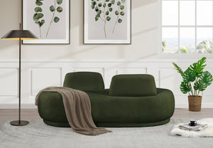 Meridian Furniture Argyle Reversible Chaise Lounge Sofa with Plush Upholstery for Modern Living Room Comfort Green Faux Shearling Teddy Fabric 629Green-Chaise