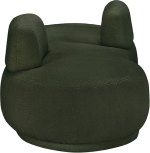 Meridian Furniture Argyle Reversible Chaise Lounge Sofa with Plush Upholstery for Modern Living Room Comfort Green Faux Shearling Teddy Fabric 629Green-Chaise